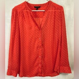 Bright peach/ orange sheer Banana Republic top (pL)